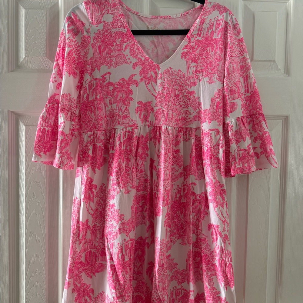 Lilly Pulitzer Pink and White Floral Dress